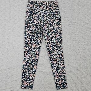 Athleta women xxs petite salutation stash pocket II printed 7/8 tight multicolor